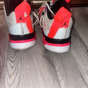 Jordan Athletic Shoes in White and Neon Pink